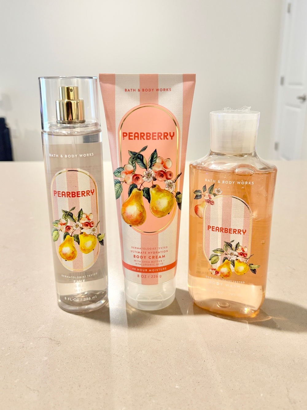 Bath & Body Works Pearberry 3 Pc Gift Set New